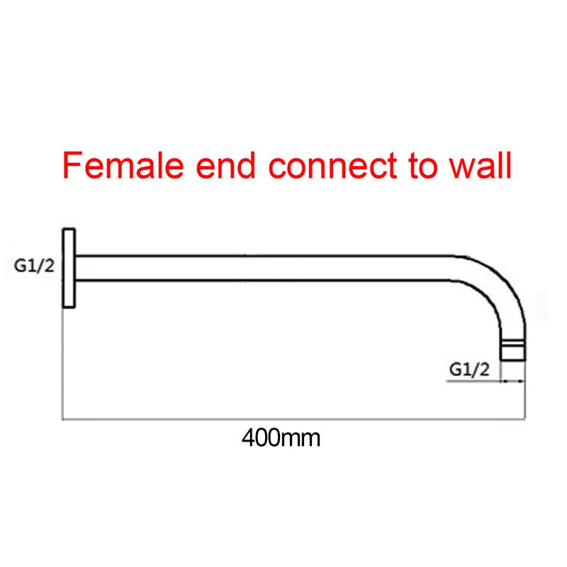 400mm Chrome Wall Shower Arm Aquaperla