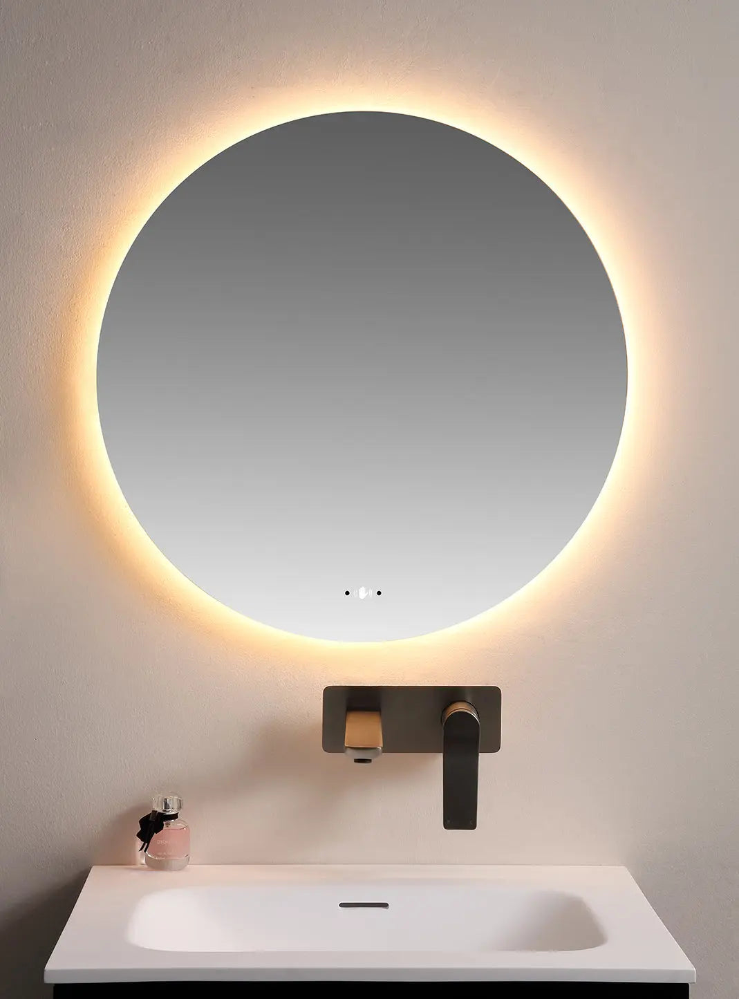 Luna Round Touchless 800 X 800 Frameless LED Mirror - Three Light Temperatures Poseidonbk