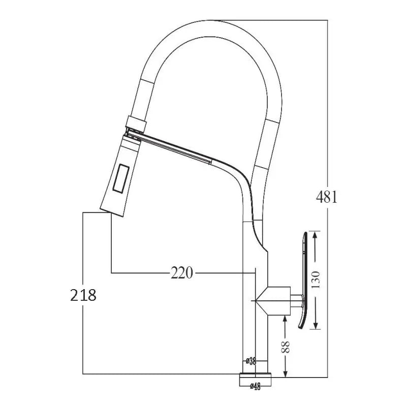 Chrome Pull Out Kitchen Mixer Aquaperla