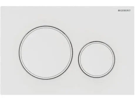 Geberit Sigma20 Flush Plate – Matt White Finish, White Trim mercioaustralia