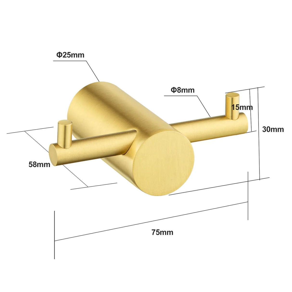 Brushed Brass Robe Hook Aquaperla