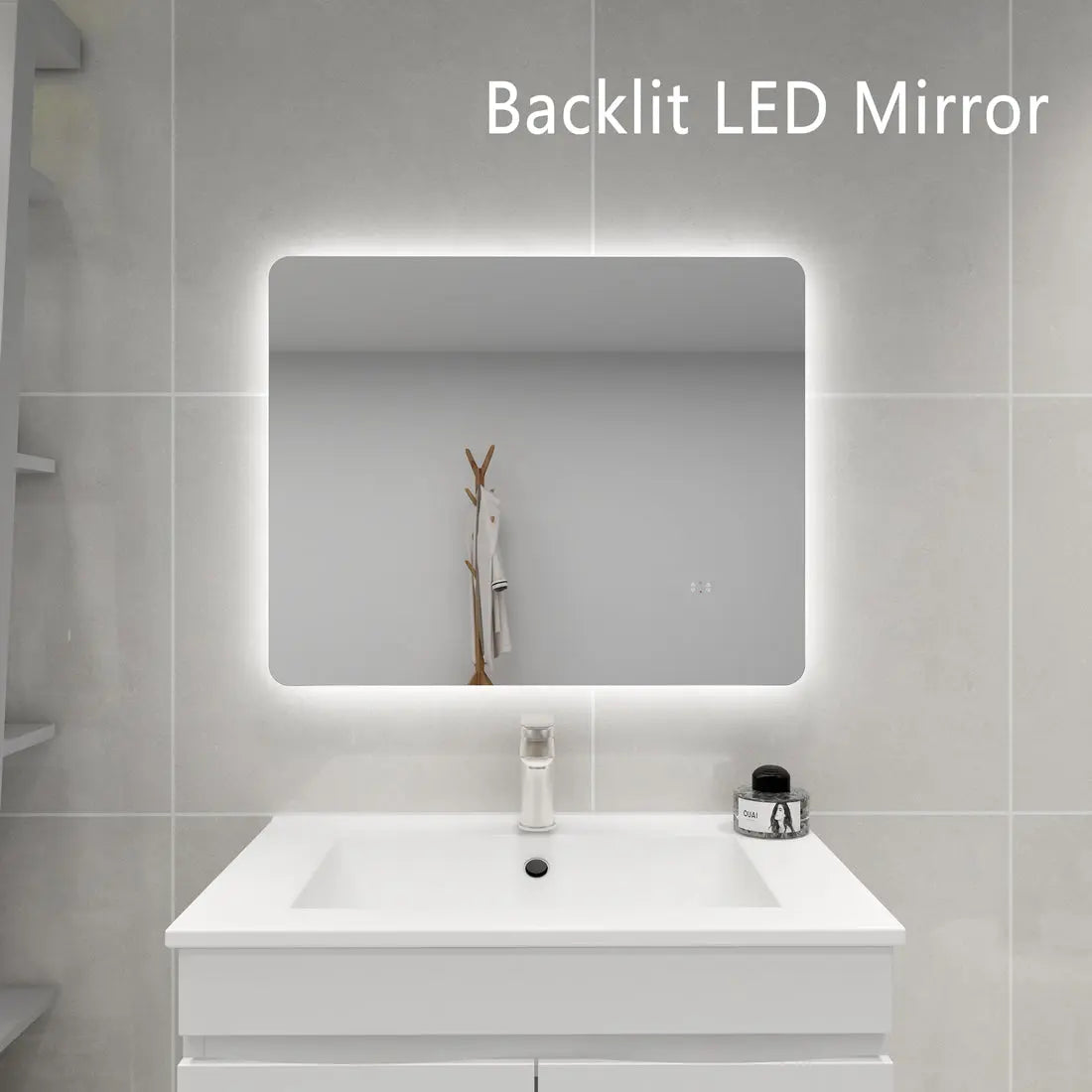 Jasper Rectangular Touchless 750 X 600 Frameless LED Mirror - Three Light Temperatures Poseidonbk