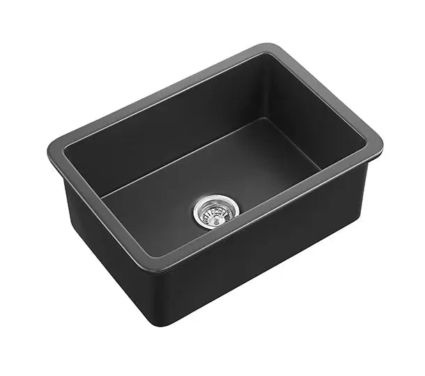 Matte Black Camden Fireclay Kitchen Sink Single Bowl 677*470*254mm Poseidonbk