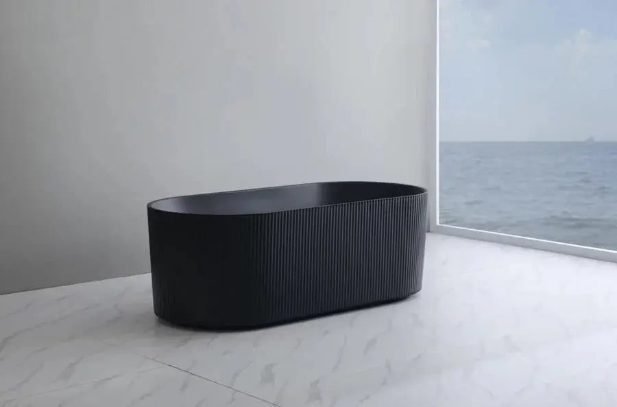 Oval Fluted Freestanding Bath 1700X800X580MM Poseidonbk