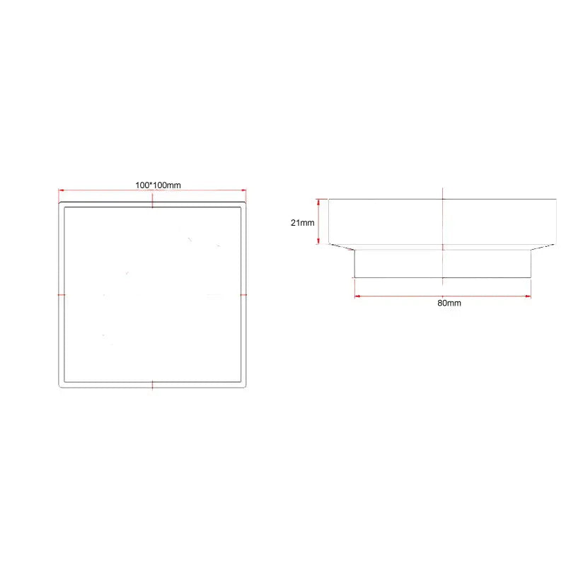 100*100*21mm Gun Metal Ezy Flow Guard Floor Waste Aquaperla