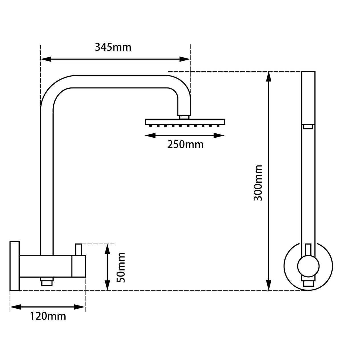 10" Chrome Shower Station Aquaperla