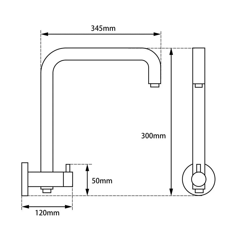 Black Shower Rail Aquaperla