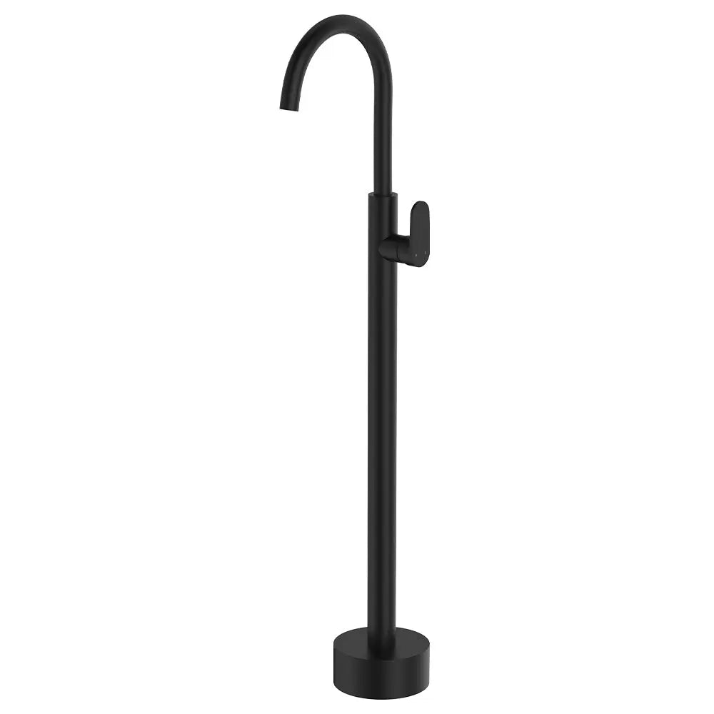Empire Slim Floor Mounted Basin/Bath Mixer, Matte Black fienza