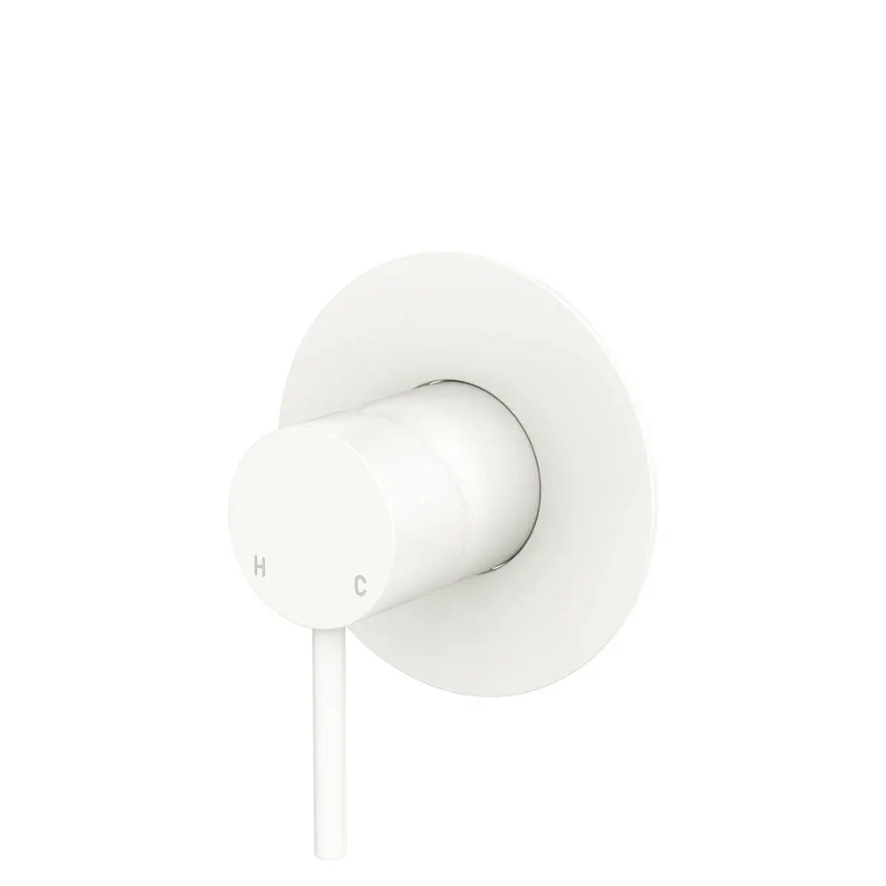 Kaya Wall Mixer, Large Round Plate, Matte White fienza