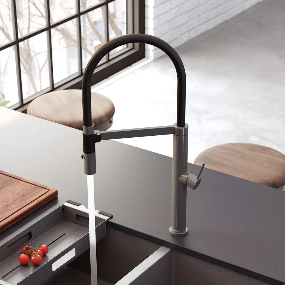 Kaya Pull Down Sink Mixer, Gun Metal fienza