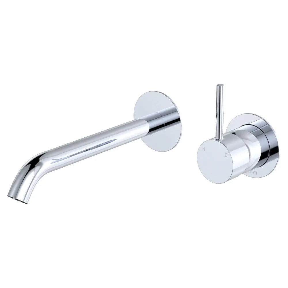 Kaya Up Basin/Bath Wall Mixer Set, Round Plates, 200mm Outlet, Chrome fienza