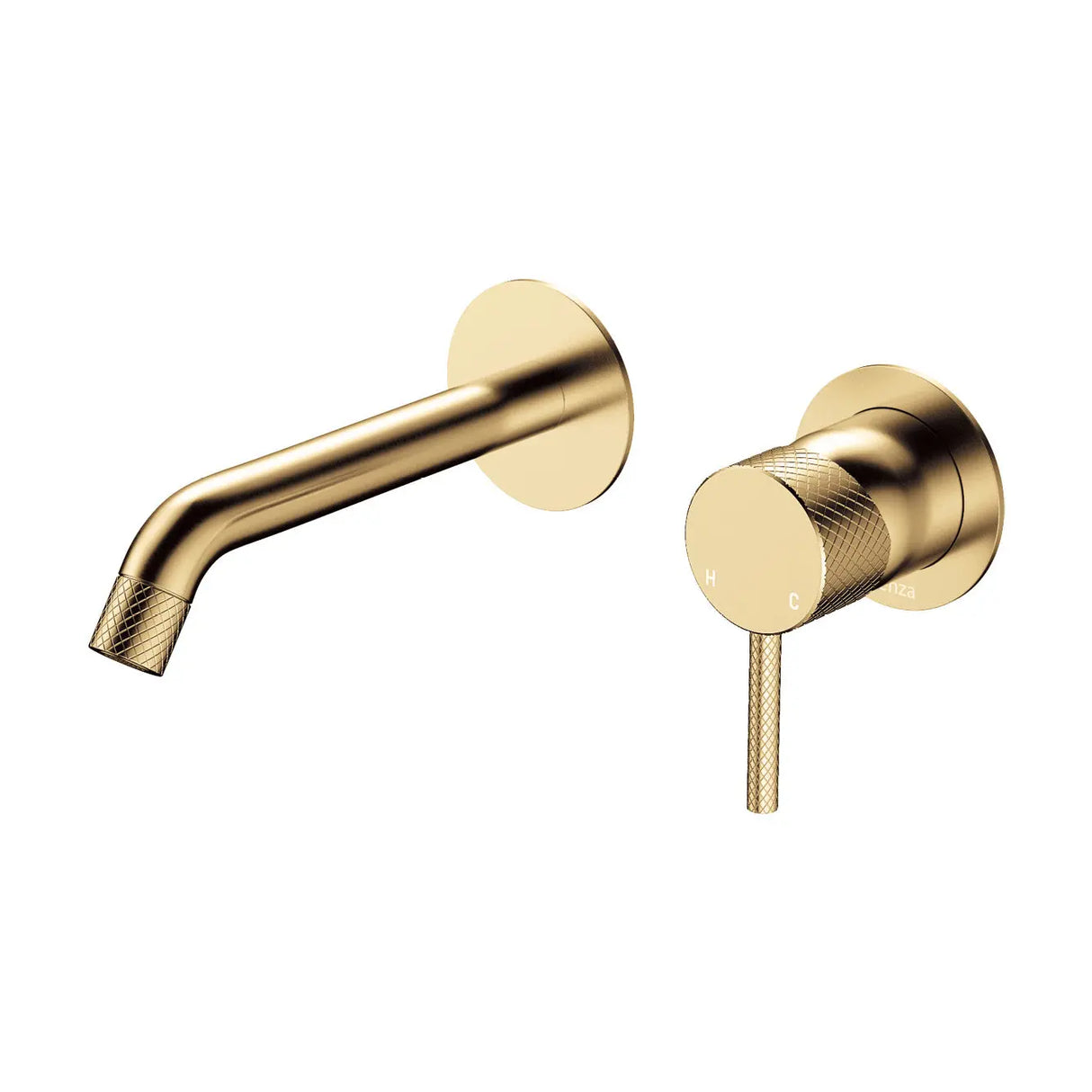 Axle Wall Basin/Bath Mixer Set, Round Plates, 160mm Outlet, Urban Brass fienza