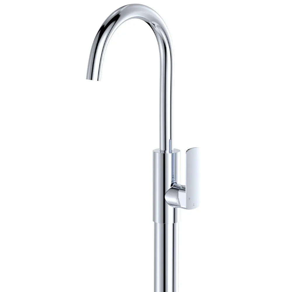 Tono Floor Mounted Basin/Bath Mixer, Chrome fienza