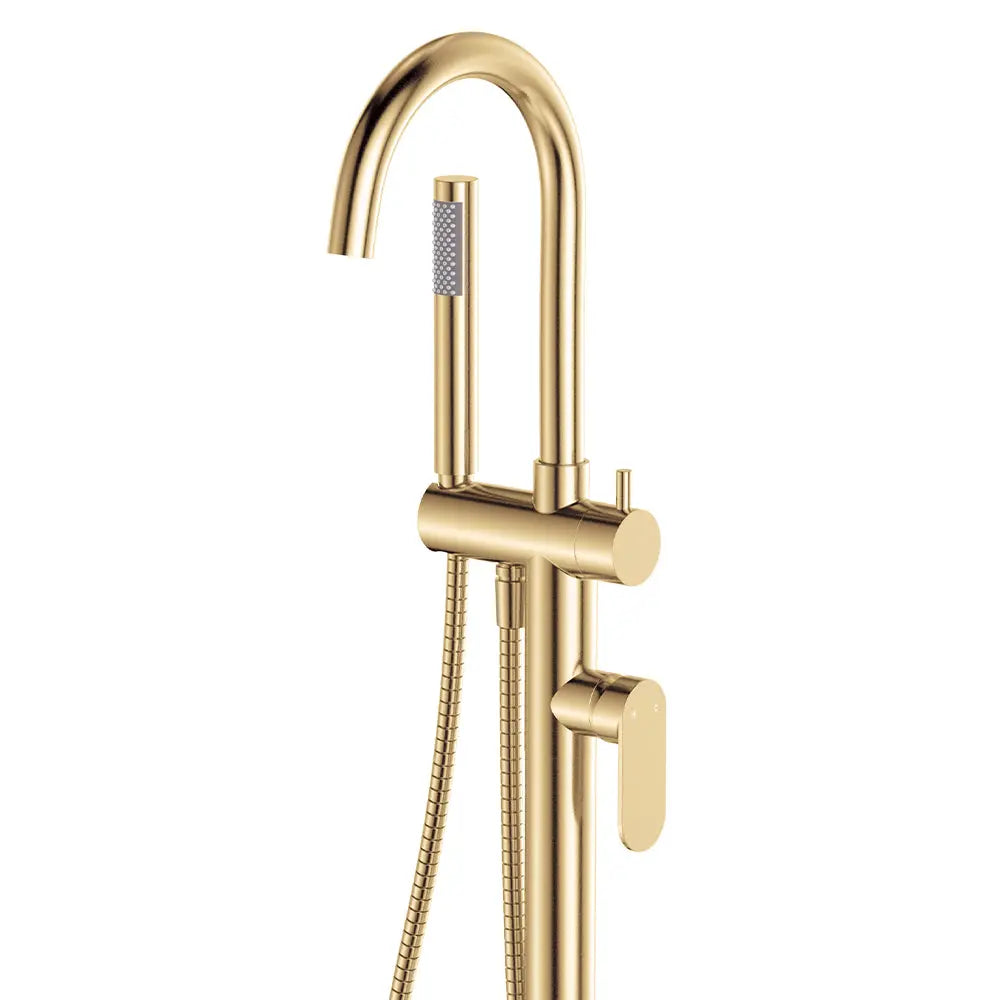 Empire Slim Floor Mounted Bath Mixer with Hand Shower, Urban Brass fienza