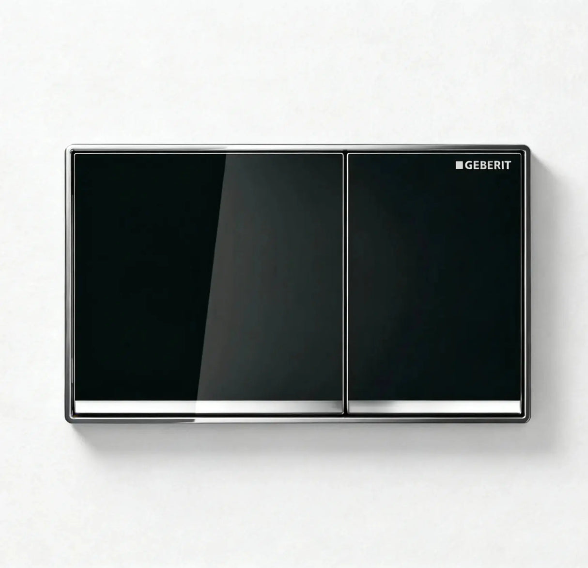 Geberit Sigma60 Dual Flush Plate – Black Glass Finish, Chrome Trim mercioaustralia