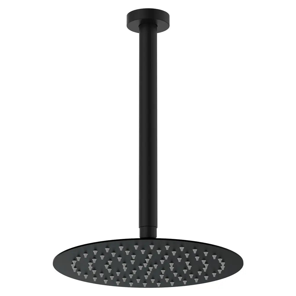 Kaya Ceiling Shower 250mm Head, 350mm Drop, Matte Black fienza