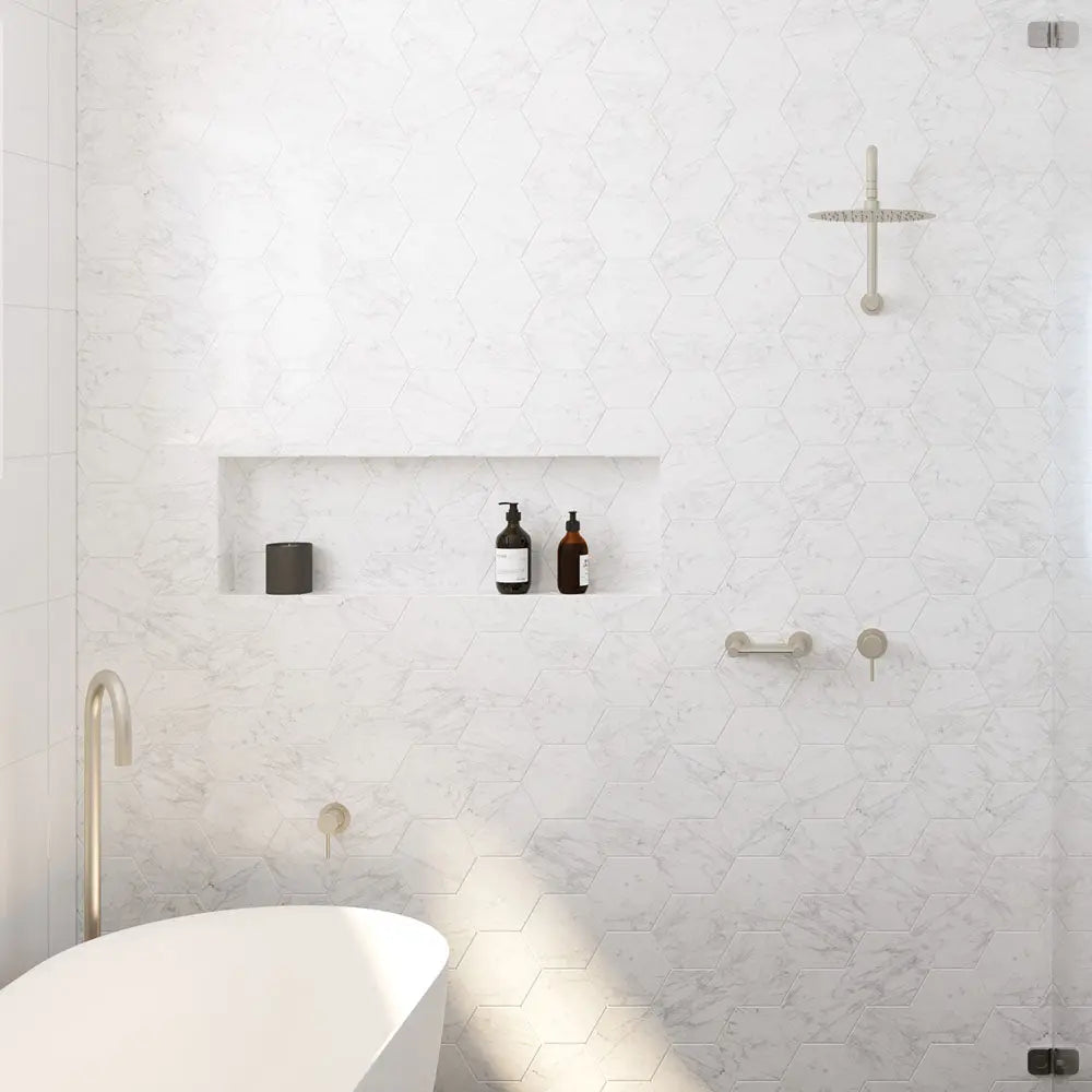 Kaya Gooseneck Shower Arm Set, Brushed Nickel fienza
