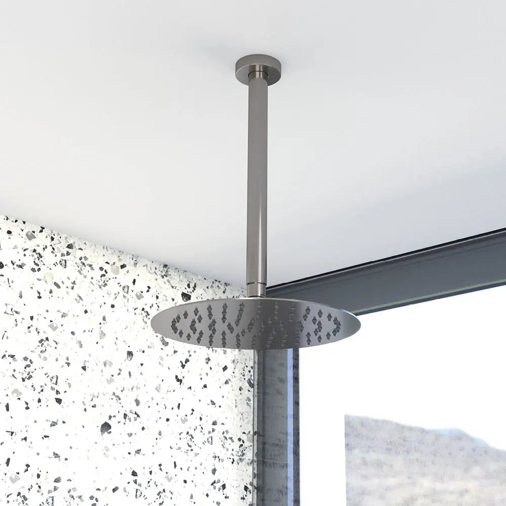 Round Shower Dropper, 300mm, Gun Metal fienza