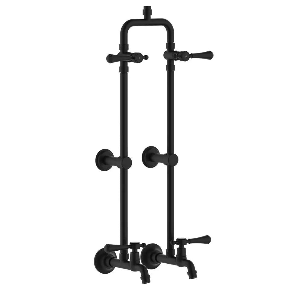 Lillian Lever Exposed Rail Shower & Bath Set, Matte Black fienza