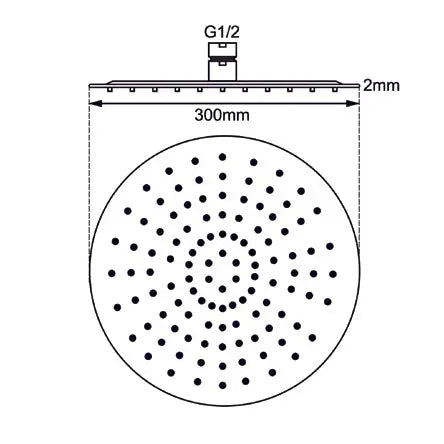 300mm Black Shower Head Aquaperla