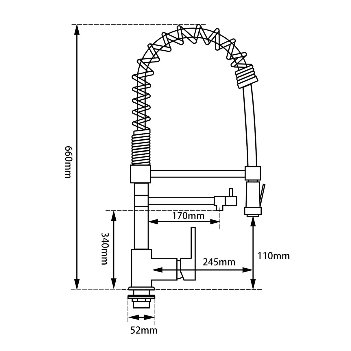 Chrome Pull Out Kitchen Mixer Aquaperla