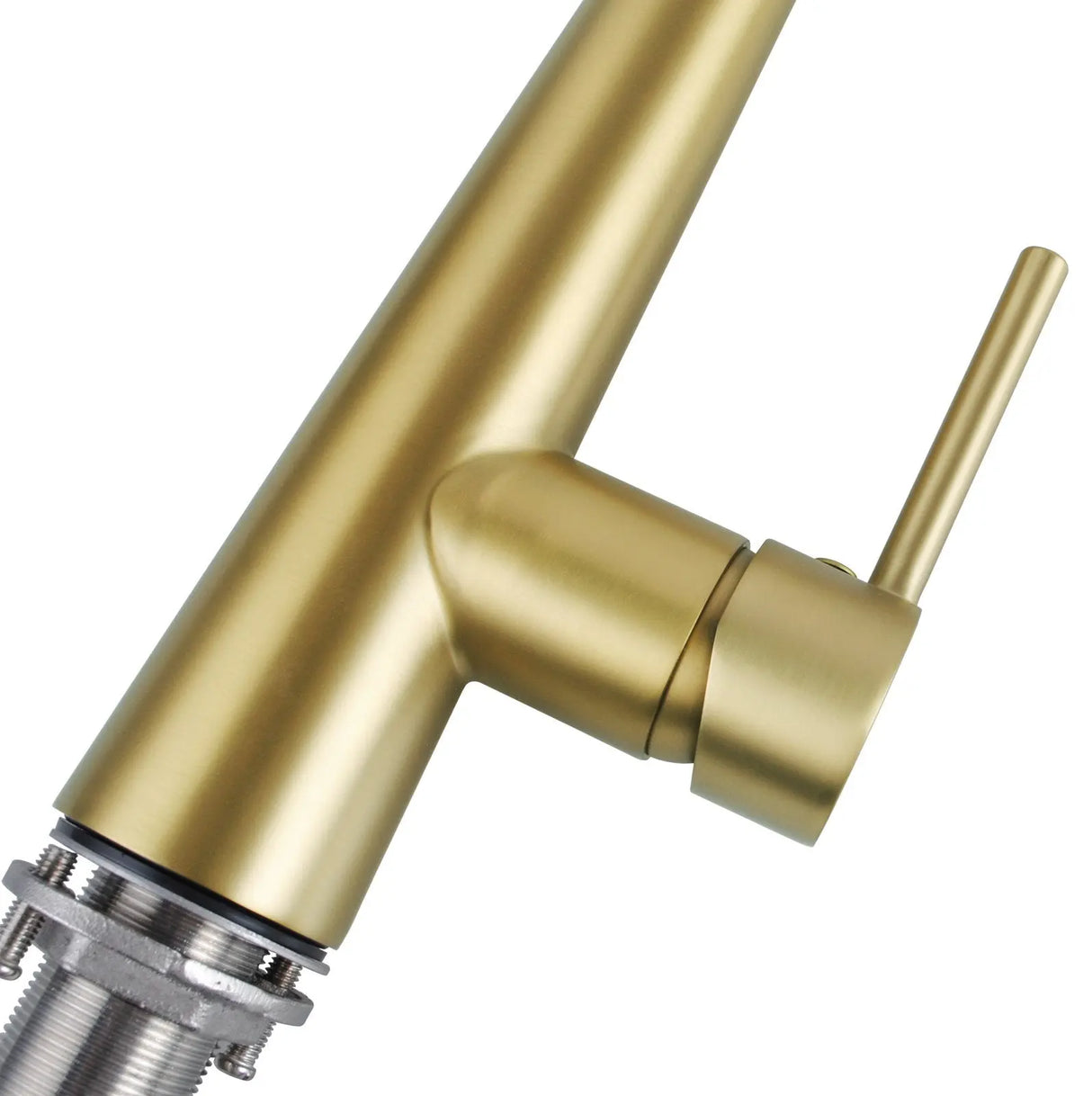 Brushed Brass Pull Out Kitchen Mixer Aquaperla