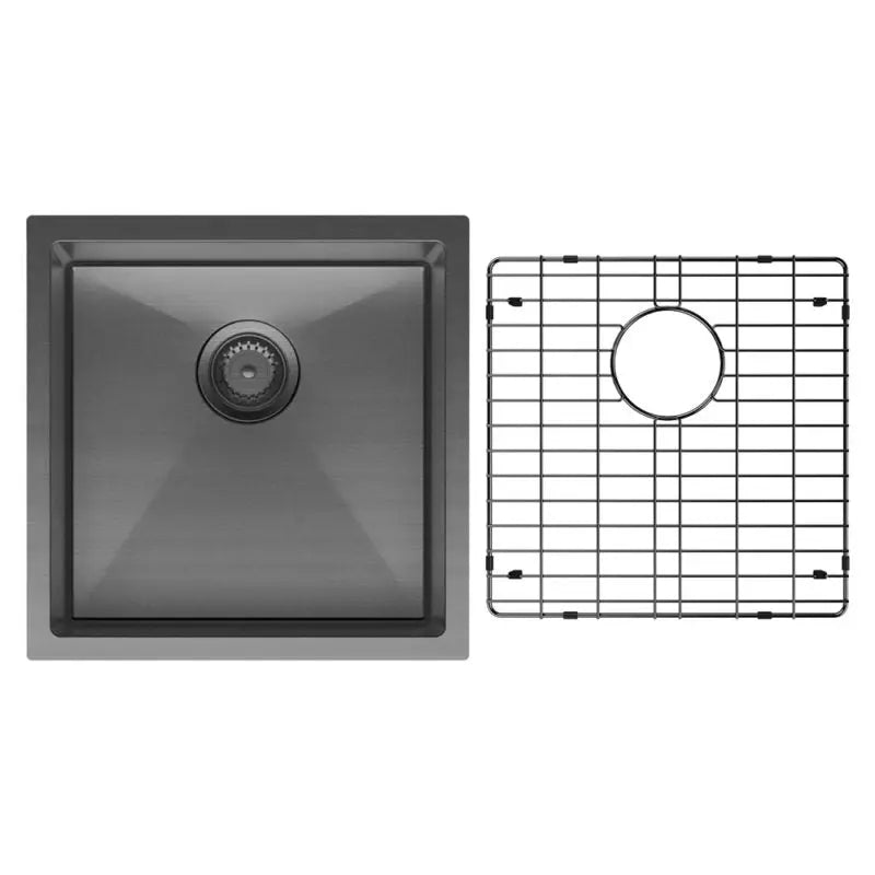 Hana 32L Single Kitchen Sink, PVD Carbon Metal fienza
