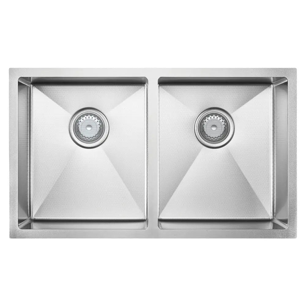 Hana Anti-Scratch 27L/27L Double Kitchen Sink, Stainless Steel fienza
