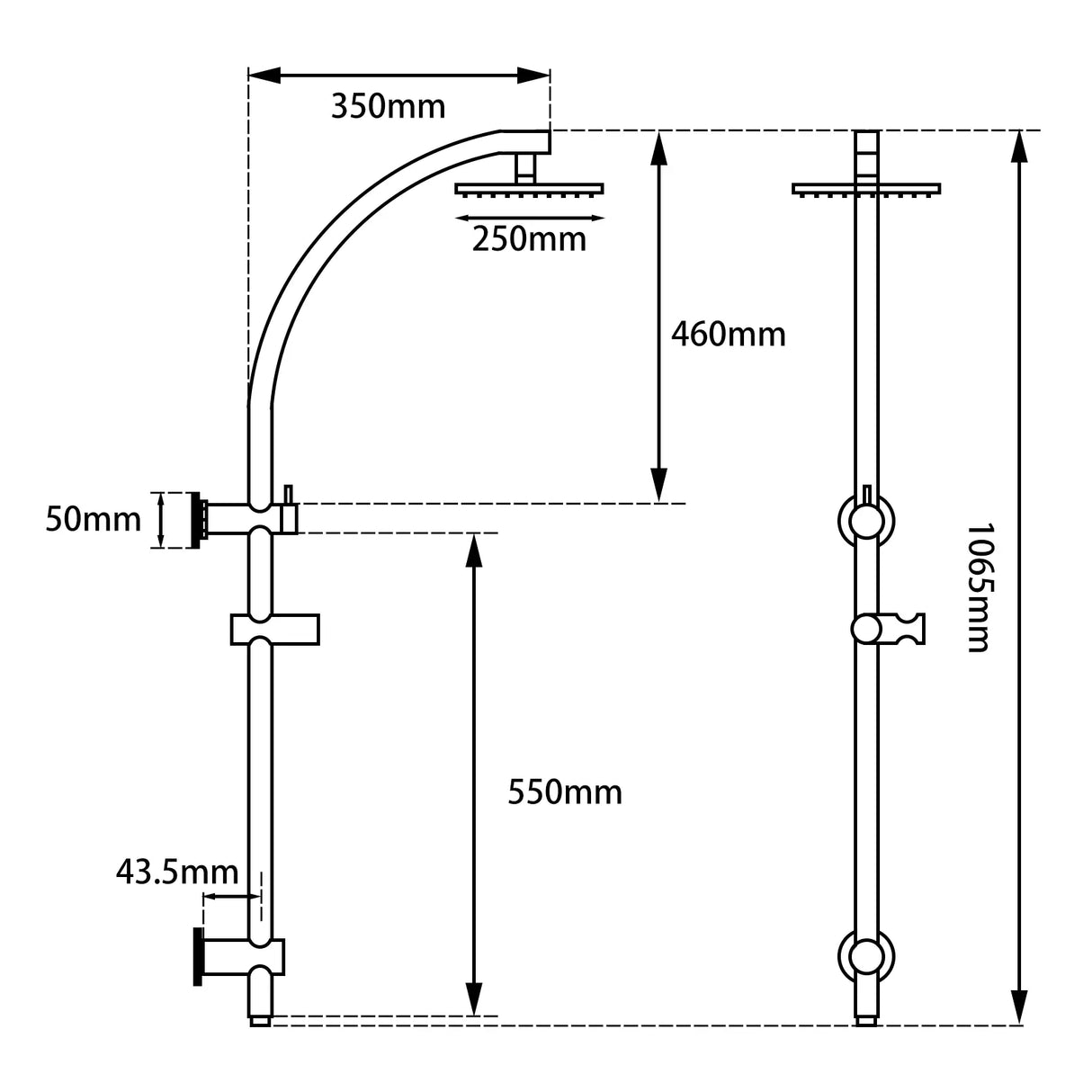 10" Chrome Shower Station Aquaperla
