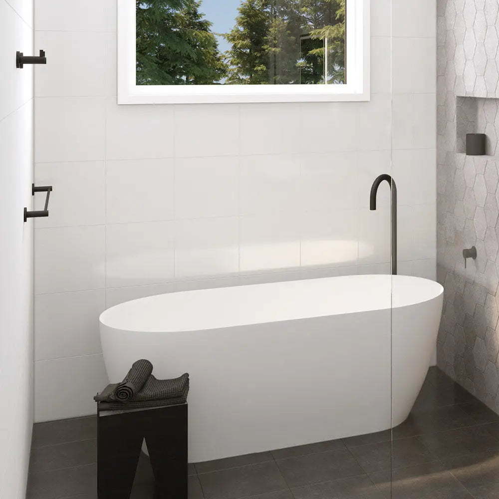 Kaya Single Towel Rail, 900mm, Matte Black fienza