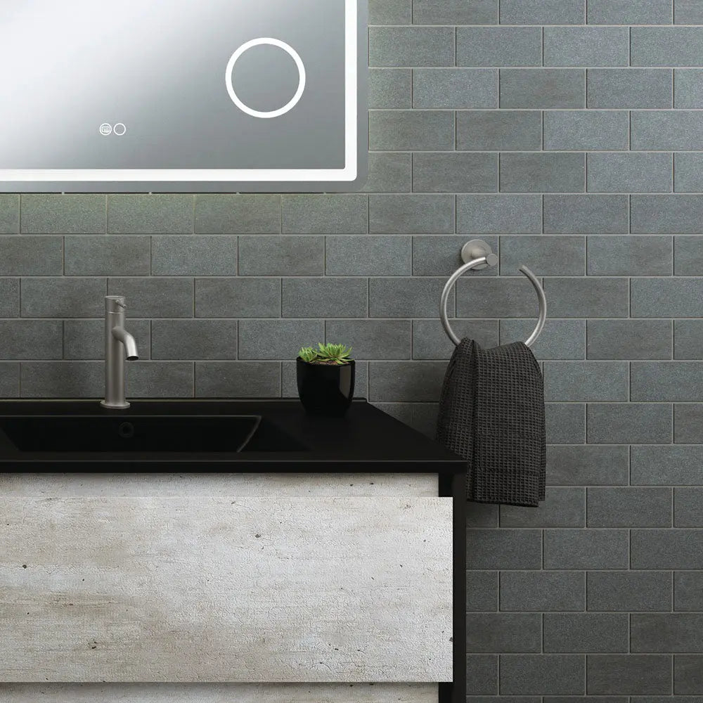 Kaya Hand Towel Rail / Toilet Roll Holder, Gun Metal fienza