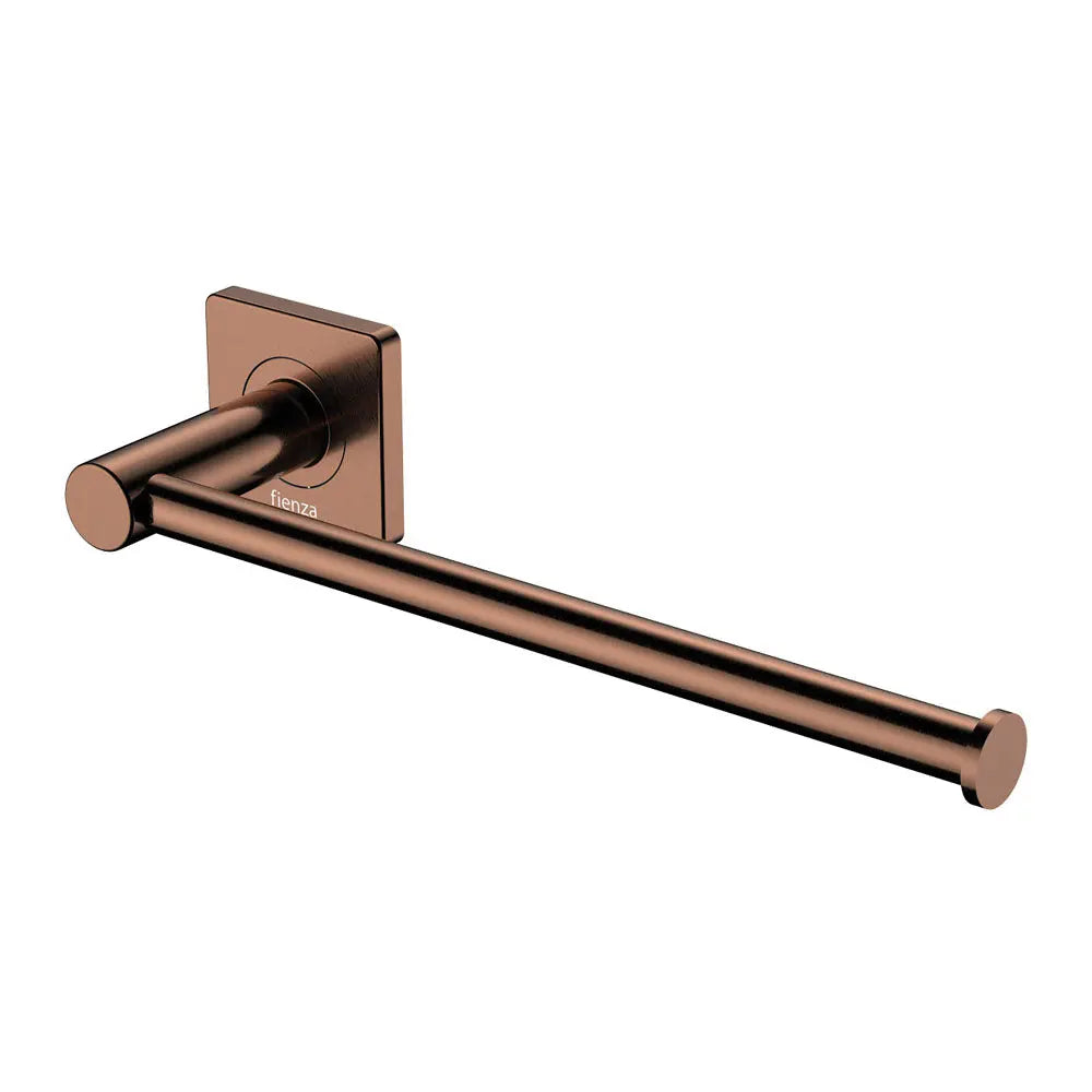 Sansa Hand Towel Rail / Toilet Roll Holder, Brushed Copper fienza