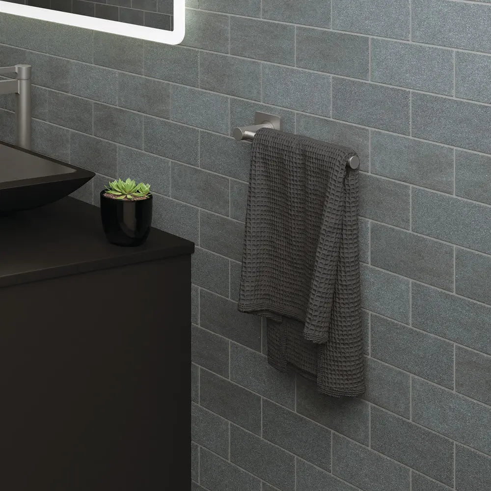 Sansa Hand Towel Rail / Toilet Roll Holder, Gun Metal fienza