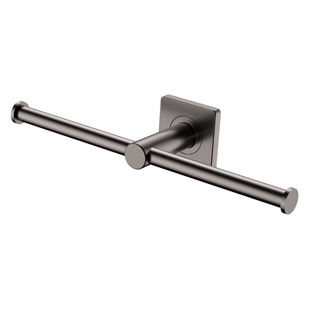Sansa Double Toilet Roll Holder, Gun Metal fienza
