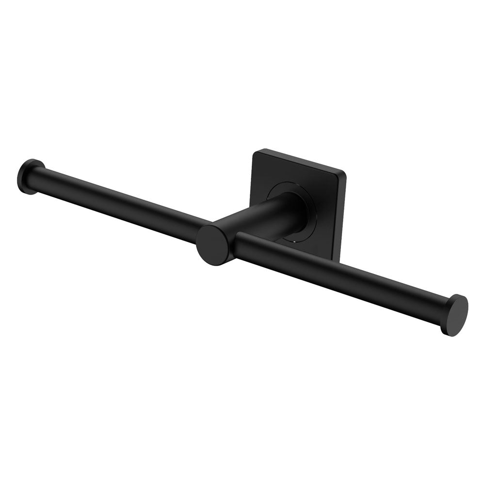 Sansa Double Toilet Roll Holder, Matte Black fienza