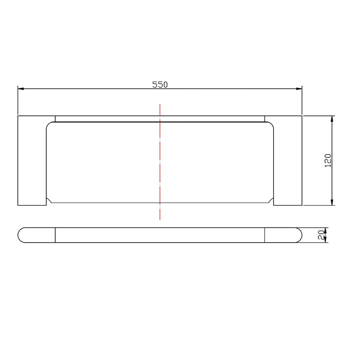 VOG - Brushed Brass Glass Shelf Aquaperla