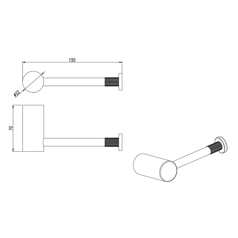 CADDENCE - Brushed Nickel Single Toilet Paper Holder Aquaperla