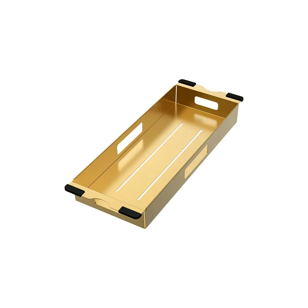 Hana 32L Single Kitchen Sink Kit, PVD Rugged Brass fienza