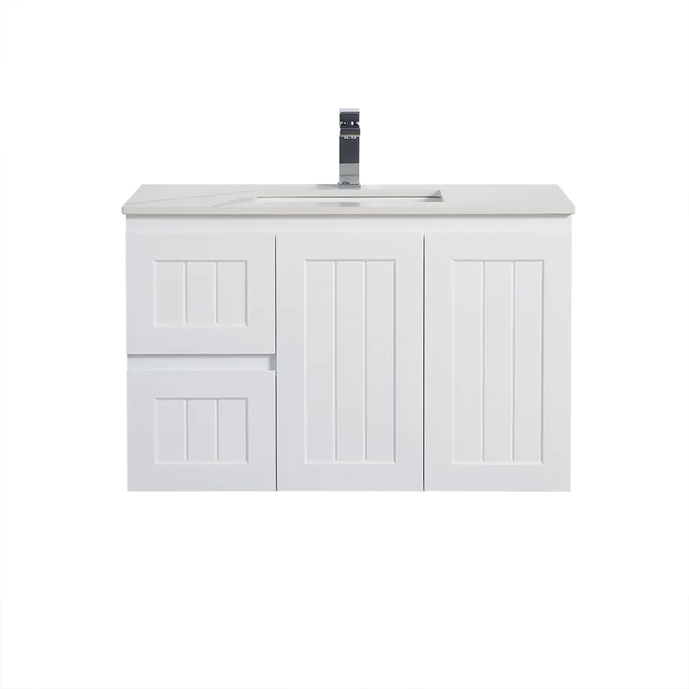 ACACIA SHAKER PVC Wall Hung Vanity 900 (Matte White) Poseidon