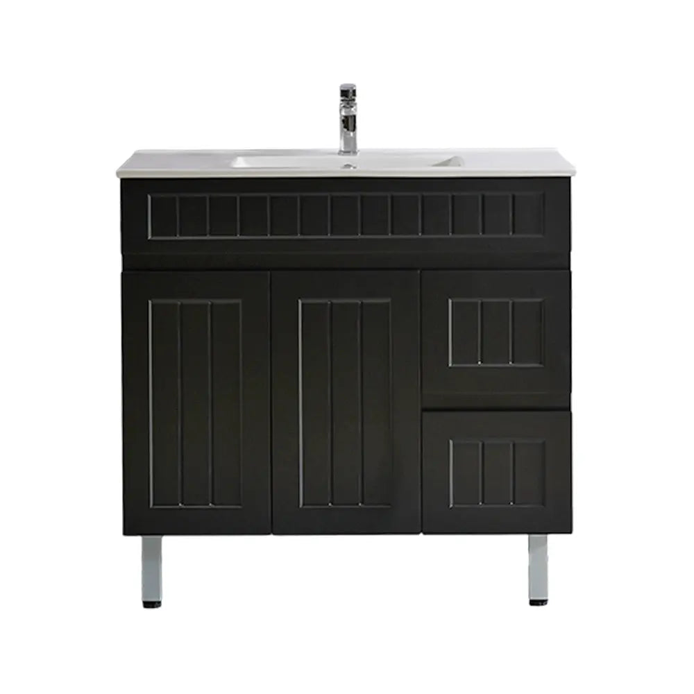 ACACIA SHAKER Matte Black PVC Floor Vanity 900mm Poseidon