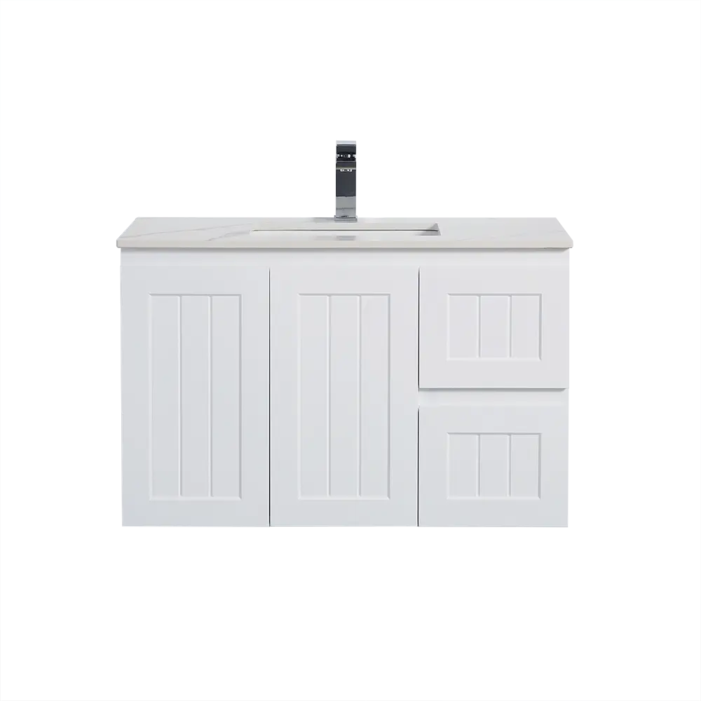 ACACIA SHAKER PVC Wall Hung Vanity 900 (Matte White) Poseidon