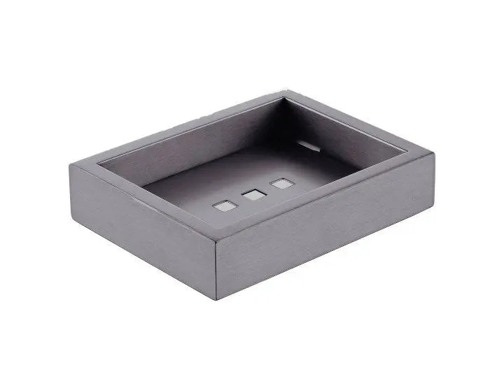 Cavallo Gun Metal Grey Square Soap Dish Aquaperla