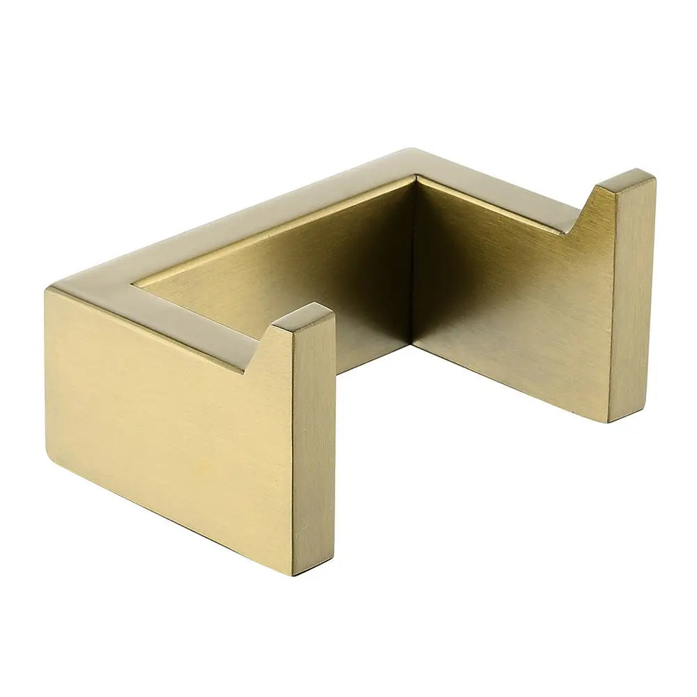 Cavallo Brushed Yellow Gold Square Robe Hook Aquaperla