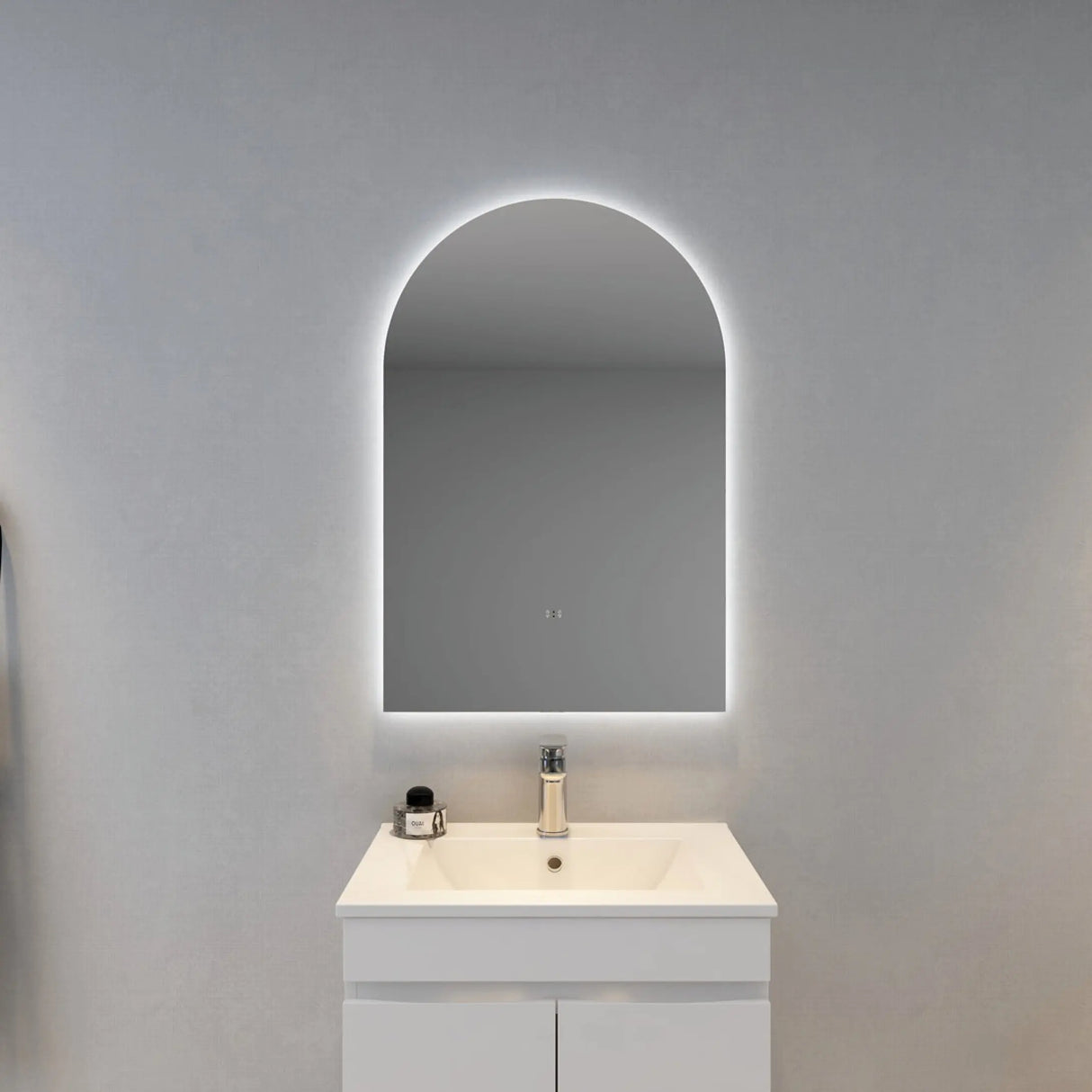 Aura Arched Touchless 600 X 900 Frameless LED Mirror - Three Light Temperatures Poseidonbk