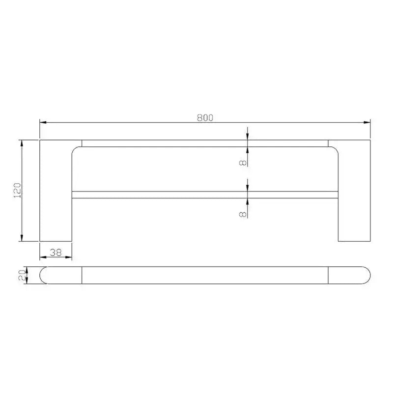 Bellino Chrome Zinc Alloy 800mm Double Towel Rail Aquaperla
