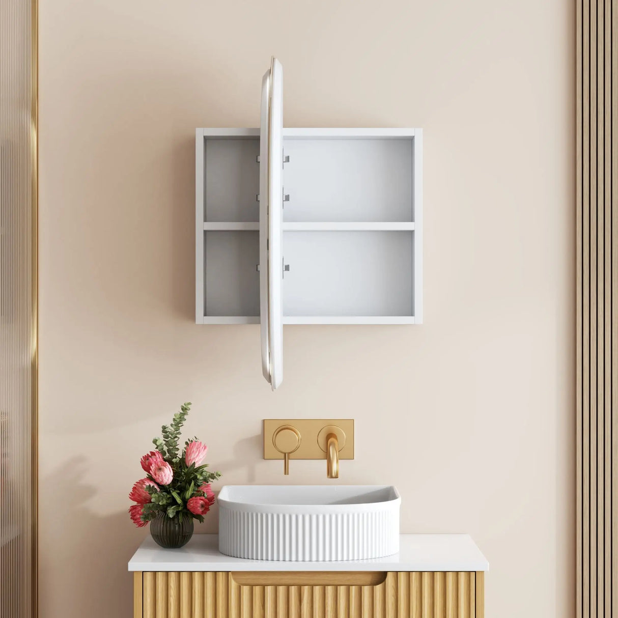 Athena 750mm LED Round Shaving Cabinet mercioaustralia