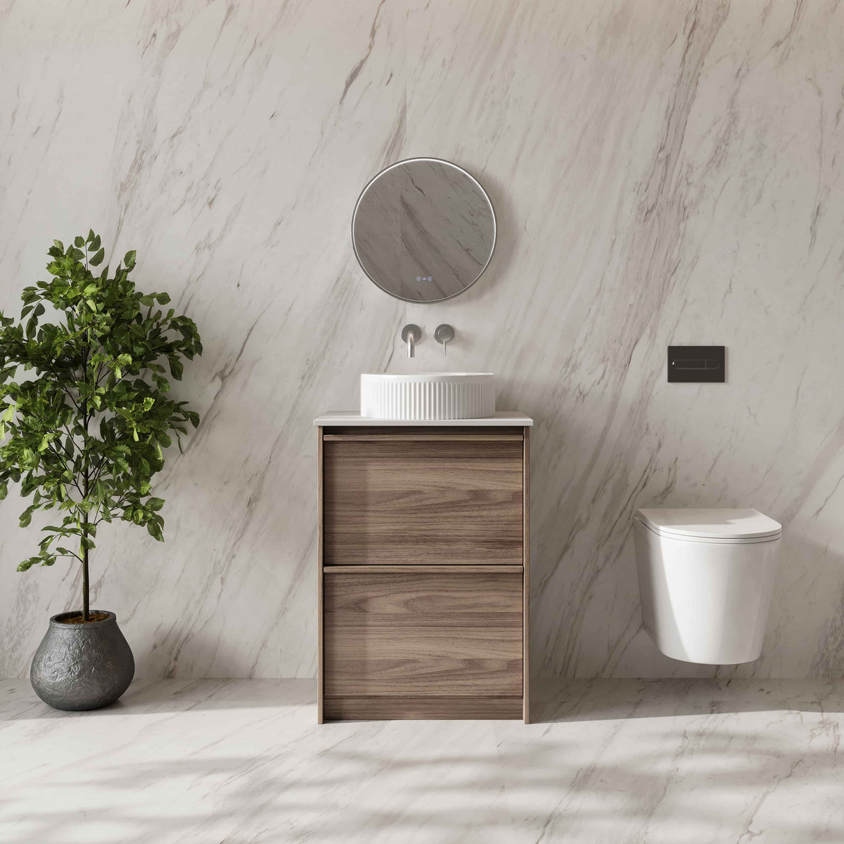 Bella 600mm Freestanding Cabinet - Notaio Walnut mercioaustralia