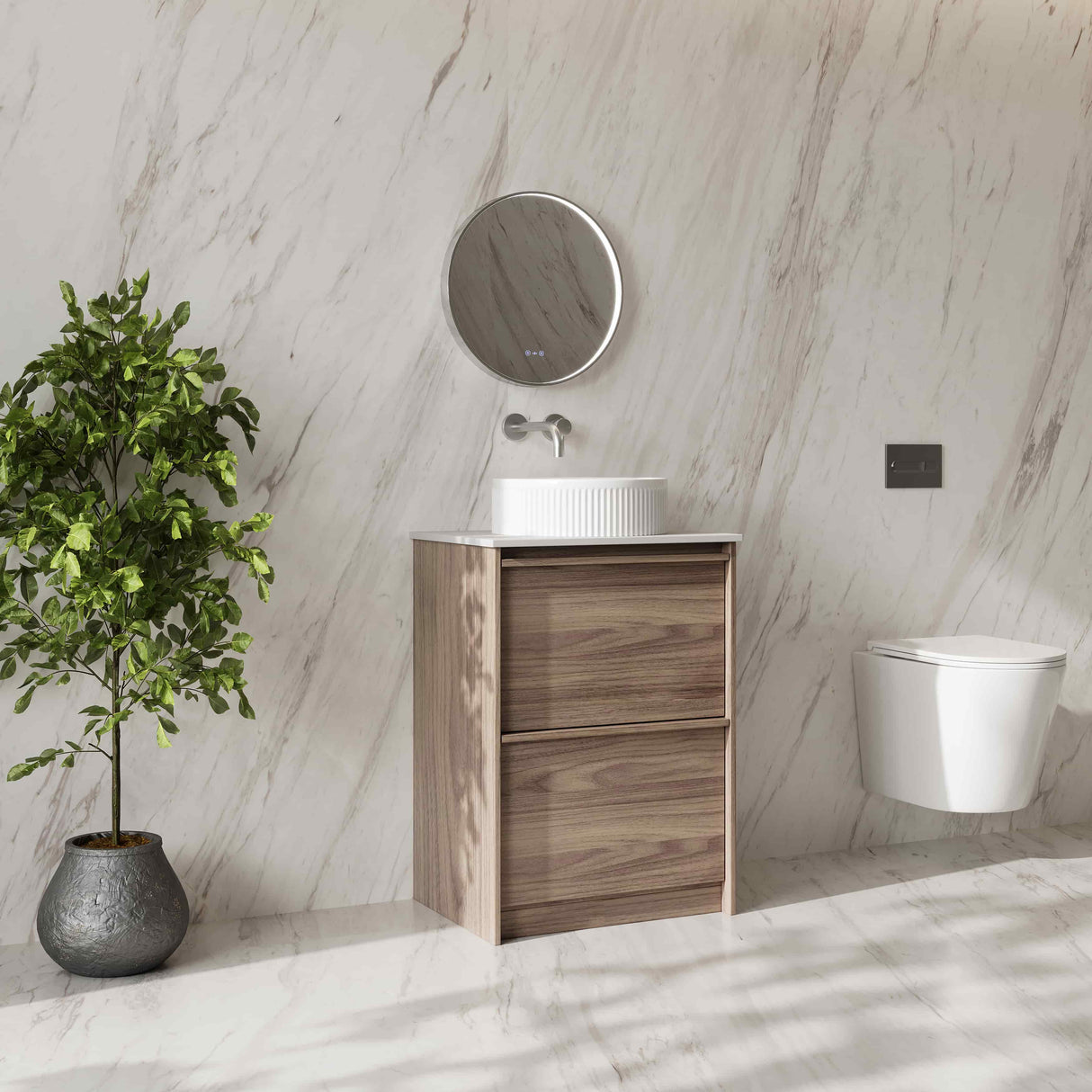 Bella 600mm Freestanding Cabinet - Notaio Walnut mercioaustralia