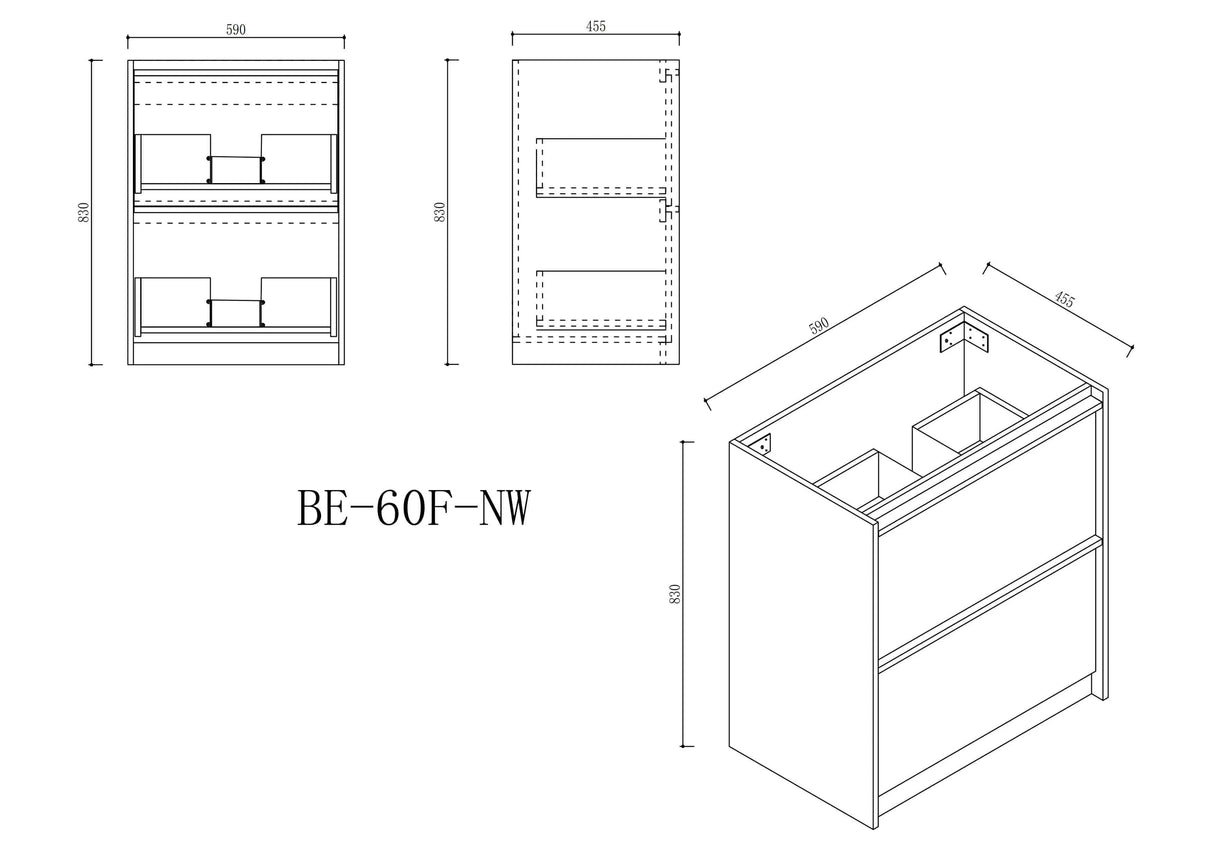 Bella 600mm Freestanding Cabinet - Notaio Walnut mercioaustralia