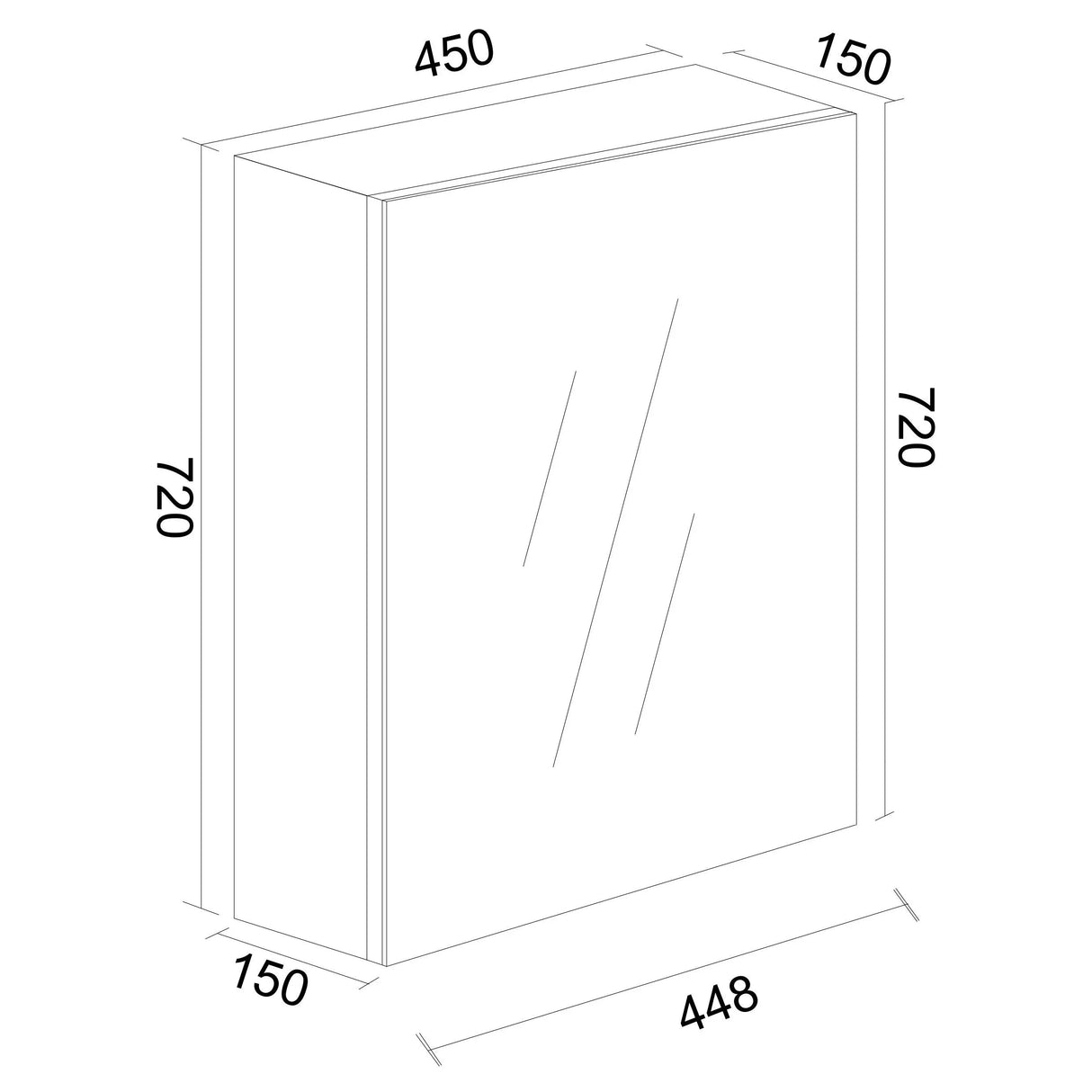 MDF Shaving Cabinet 450mm - Gloss White mercioaustralia